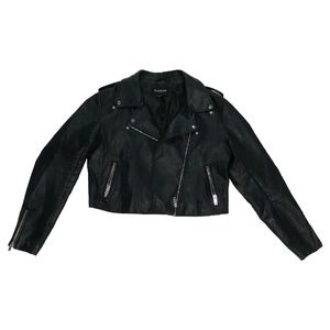 BEBE CROPPED LEATHER JACKET